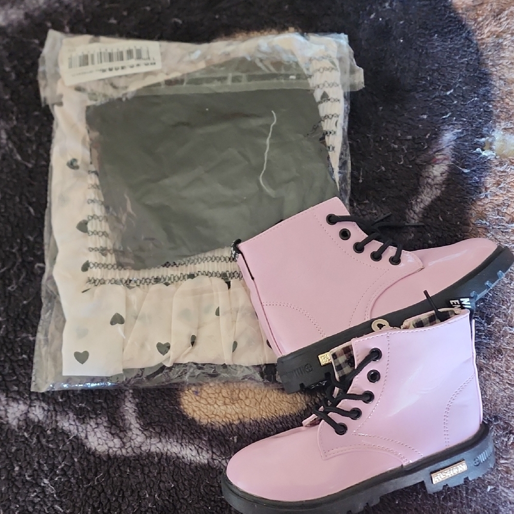 Pink Lace-Up Boots